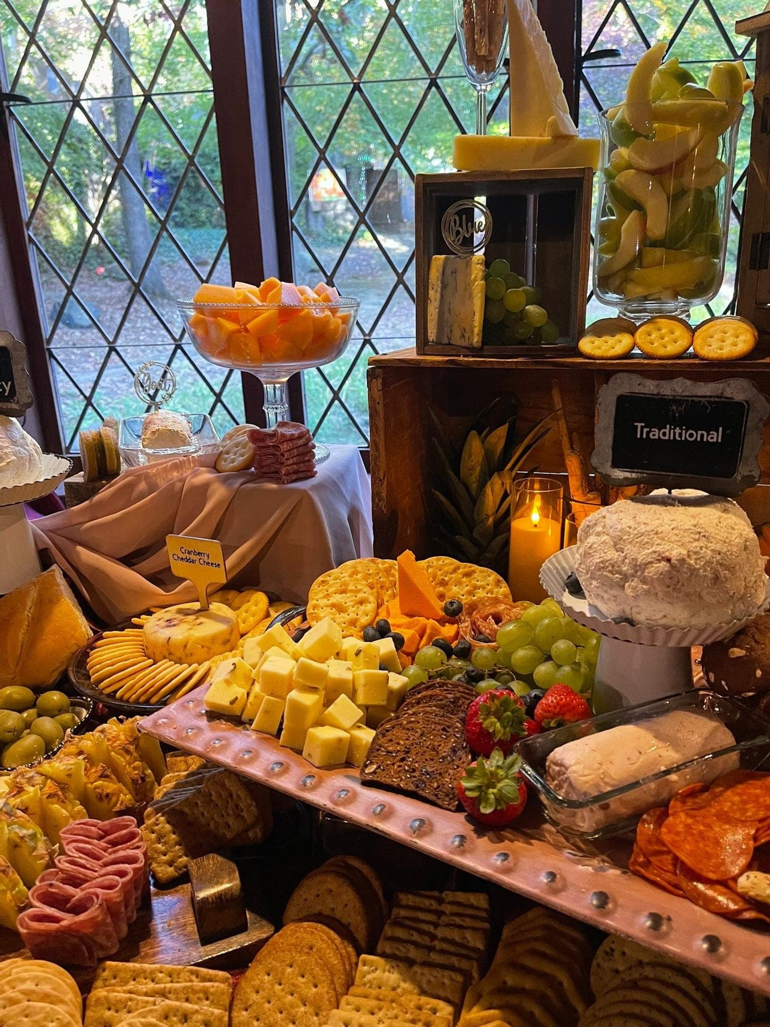 Charcuterie styled in golden window light